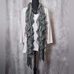 Cozy Gray Winter Knit Scarf